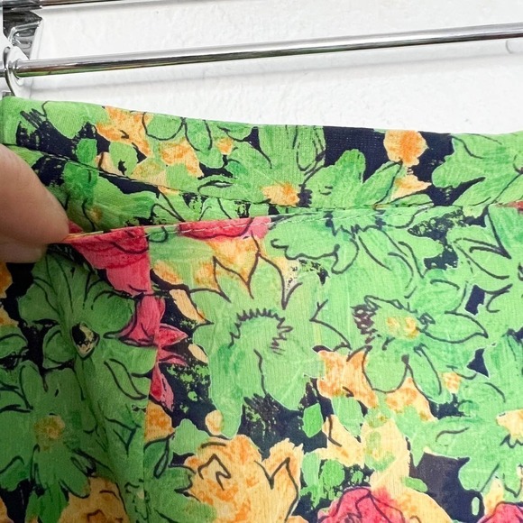 Y2k 2000s 90s Vintage Style Green Pink Floral Print Maxi Long Skirt Small brat - Picture 2 of 6